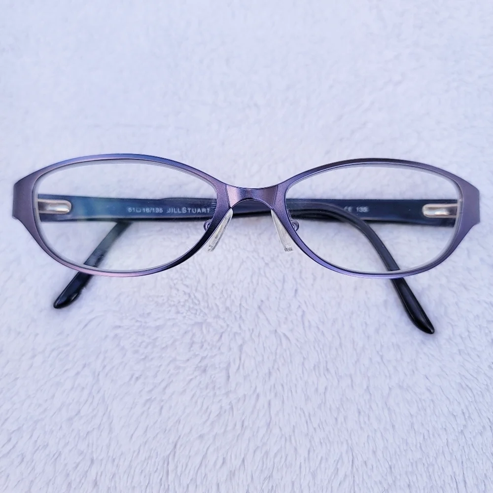 JILL STUART JS308-3 Eyeglasses Frame Metal Lavender Purple Semi Cat Eye Full Rim